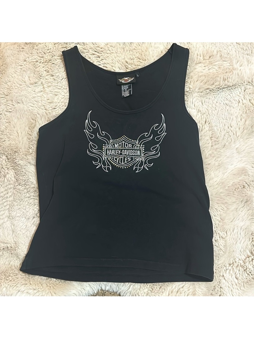 Harley-Davidson Black Tank with White Winged Logo